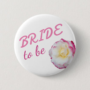 Badge Rond 5 Cm Fleur Rose de boutons