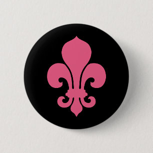 Badge Rond 5 Cm Fleur rose de Lis