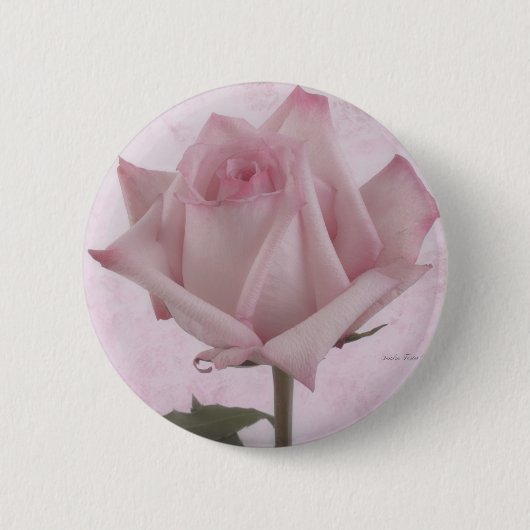 Badge Rond 5 Cm Fleur rose douce (Devant)