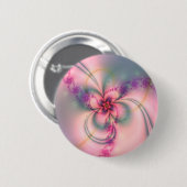 Badge Rond 5 Cm Fleur rose et grise (Devant & derrière)