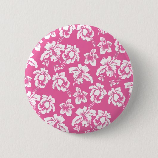 Badge Rond 5 Cm Fleur rose hawaïenne (Devant)
