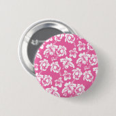 Badge Rond 5 Cm Fleur rose hawaïenne (Devant & derrière)