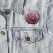 Badge Rond 5 Cm Fleur Rose mignonne (En situation)