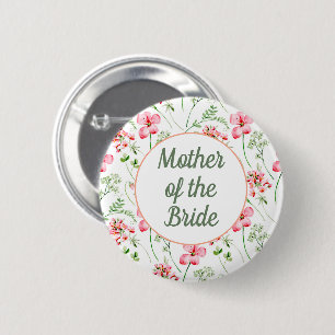 Badge Rond 5 Cm Fleur sauvage aquarelle colorée, mère de la mariée