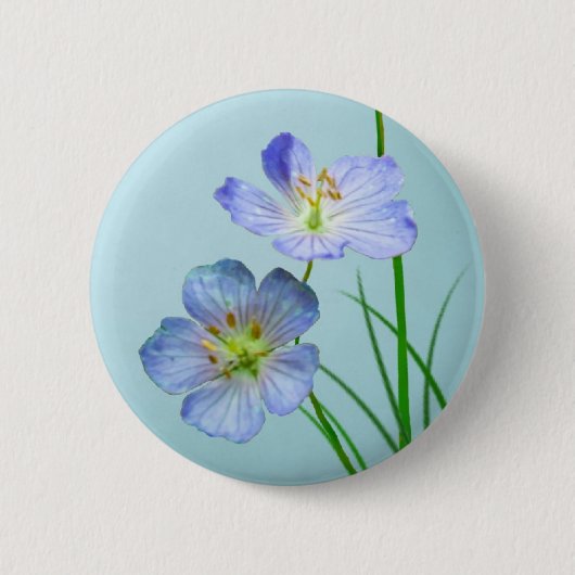 Badge Rond 5 Cm Fleur sauvage bleu (Devant)