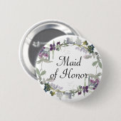 Badge Rond 5 Cm Fleur sauvage d'aquarelle fait d'honneur (Devant & derrière)