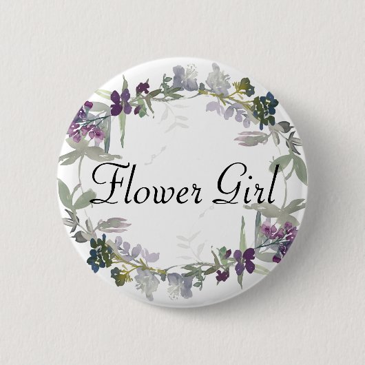 Badge Rond 5 Cm Fleur sauvage d'aquarelle Lavender Flower Girl (Devant)