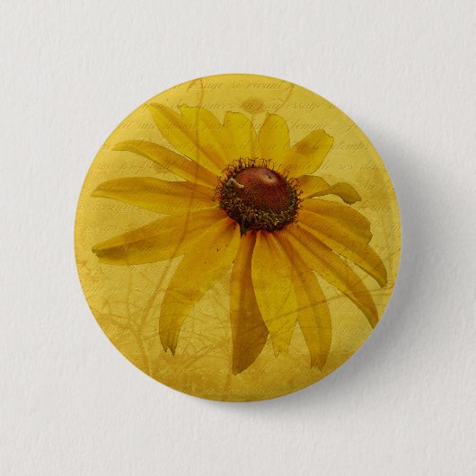 Badge Rond 5 Cm Fleur sauvage Noir-Eyed de Susan (Devant)