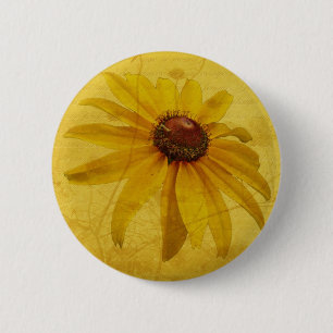 Badge Rond 5 Cm Fleur sauvage Noir-Eyed de Susan