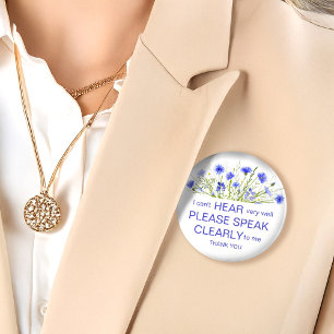 Badge Rond 5 Cm Fleur sauvage violet dur à entendre insigne de pin