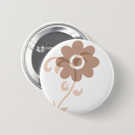 Badge Rond 5 Cm Fleur terreuse d'amusement (Devant & derrière)