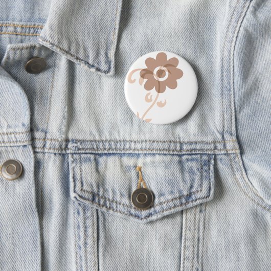 Badge Rond 5 Cm Fleur terreuse d'amusement (En situation)