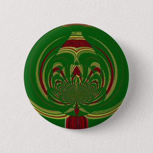 Badge Rond 5 Cm Fleur Vert (Devant)