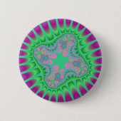 Badge Rond 5 Cm Fleur verte de Clover (Devant)