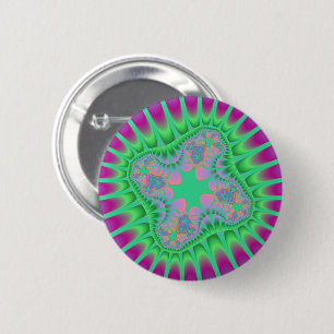 Badge Rond 5 Cm Fleur verte de Clover
