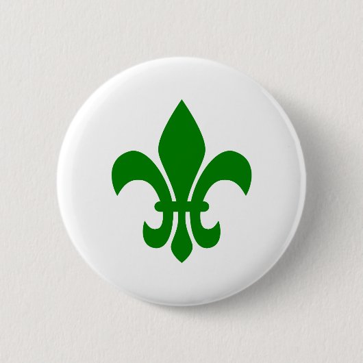 Badge Rond 5 Cm Fleur verte de Lis (Devant)