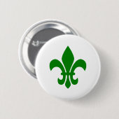 Badge Rond 5 Cm Fleur verte de Lis (Devant & derrière)