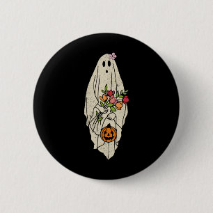 Badge Rond 5 Cm Fleur vintage Fleur Fleur Fantôme mignonne Drôle H