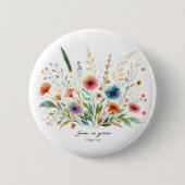 Badge Rond 5 Cm Fleurir en grâce florale (Devant)