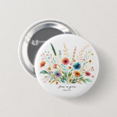 Badge Rond 5 Cm Fleurir en grâce florale (Devant & derrière)