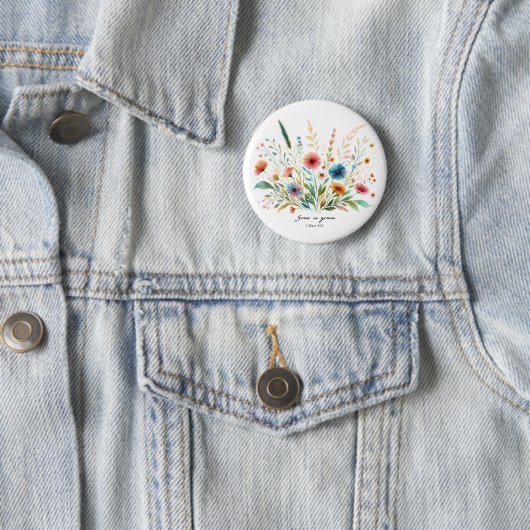 Badge Rond 5 Cm Fleurir en grâce florale (En situation)