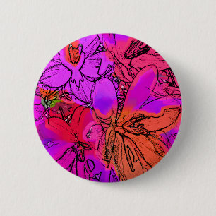 BADGE ROND 5 CM FLEURS