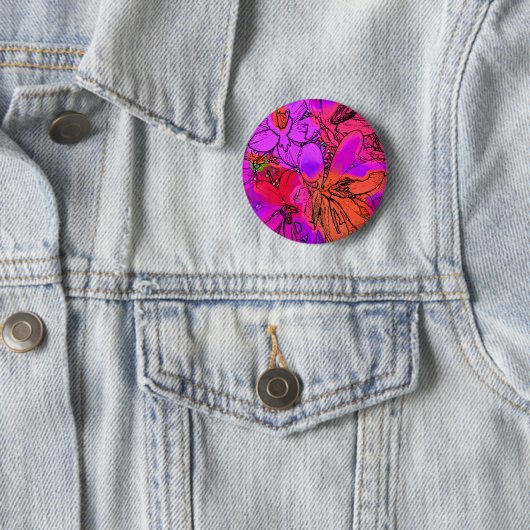 BADGE ROND 5 CM FLEURS (En situation)