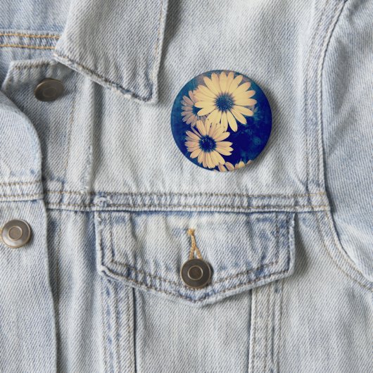 Badge Rond 5 Cm Fleurs (En situation)