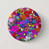 Badge Rond 5 Cm Fleurs (Devant)