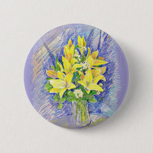 Badge Rond 5 Cm Fleurs