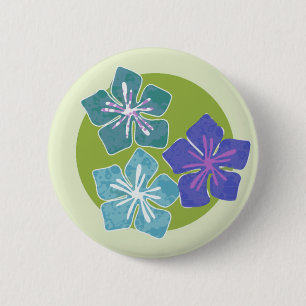 Badge Rond 5 Cm Fleurs 1 de Hawaïen