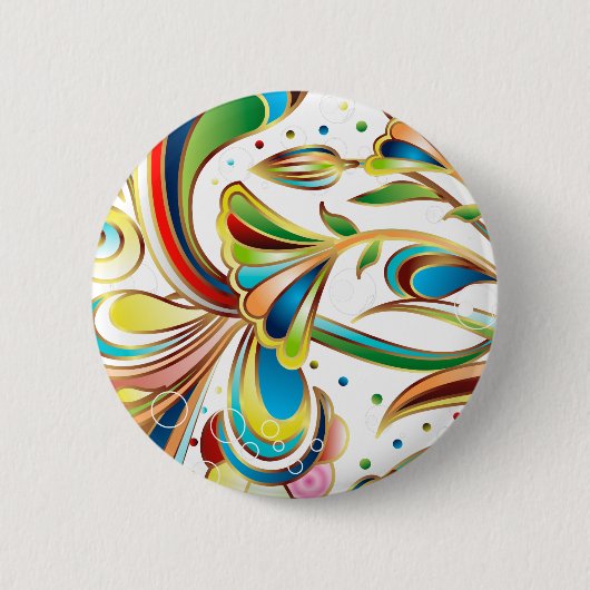 Badge Rond 5 Cm Fleurs à flammes magnifiques (Devant)