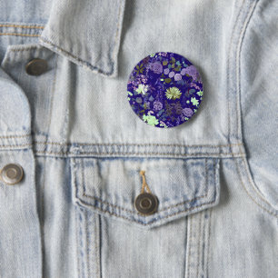 Badge Rond 5 Cm Fleurs à l'atmosphère élégante et fascinante