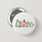 Badge Rond 5 Cm Fleurs Amour (Devant & derrière)