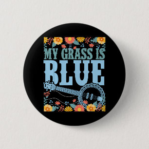 Badge Rond 5 Cm Fleurs Banjo cool Vintages à cordes