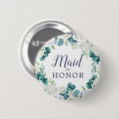 Badge Rond 5 Cm Fleurs blanches classiques Maid of Honor Fête des  (Devant & derrière)