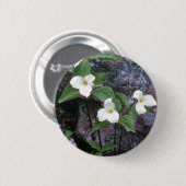 Badge Rond 5 Cm fleurs blanches de Trillium (Devant & derrière)