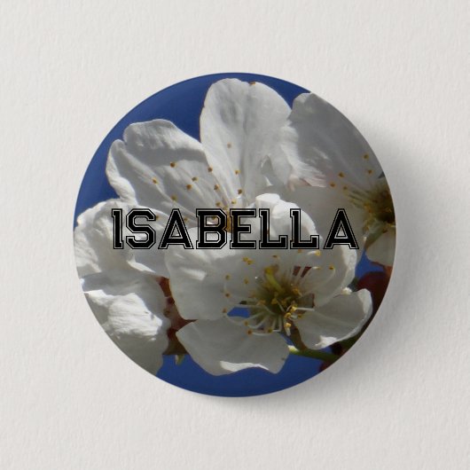 Badge Rond 5 Cm Fleurs blanches mignonnes (Devant)