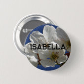 Badge Rond 5 Cm Fleurs blanches mignonnes (Devant & derrière)
