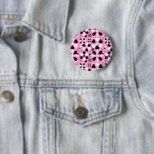 Badge Rond 5 Cm Fleurs blanches noires mignonnes (En situation)