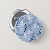 Badge Rond 5 Cm Fleurs Bleues (Devant & derrière)