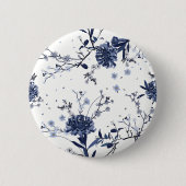 Badge Rond 5 Cm Fleurs bleues (Devant)