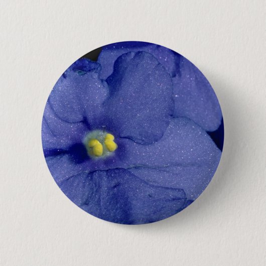 Badge Rond 5 Cm Fleurs bleues de violette africaine (Devant)