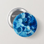 Badge Rond 5 Cm Fleurs bleues, hydrangea (Devant & derrière)