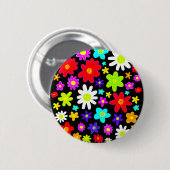 Badge Rond 5 Cm Fleurs colorées (Devant & derrière)
