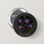 Badge Rond 5 Cm Fleurs cosmiques – Fleurs de mandala floral célest (Devant & derrière)