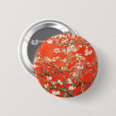 Badge Rond 5 Cm Fleurs d'amandes rouges - Vincent Van Gogh (Devant & derrière)