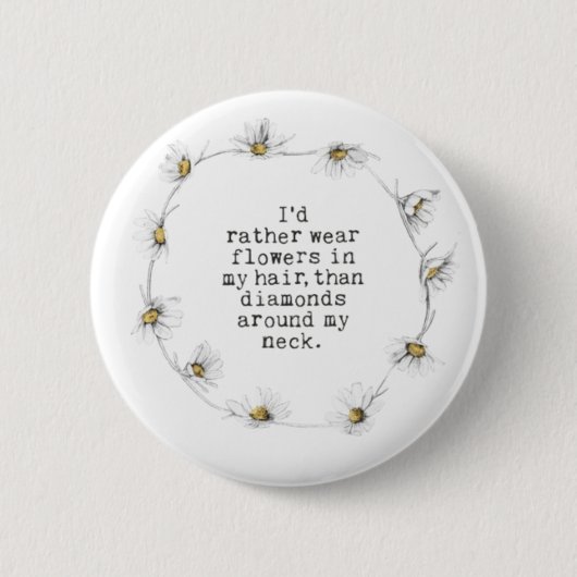 Badge Rond 5 Cm Fleurs dans mon bouton de cheveux (Devant)