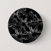 Badge Rond 5 Cm Fleurs d'argent (Devant)