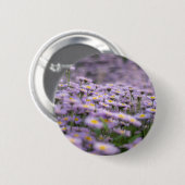 Badge Rond 5 Cm Fleurs d'aster violet (Devant & derrière)